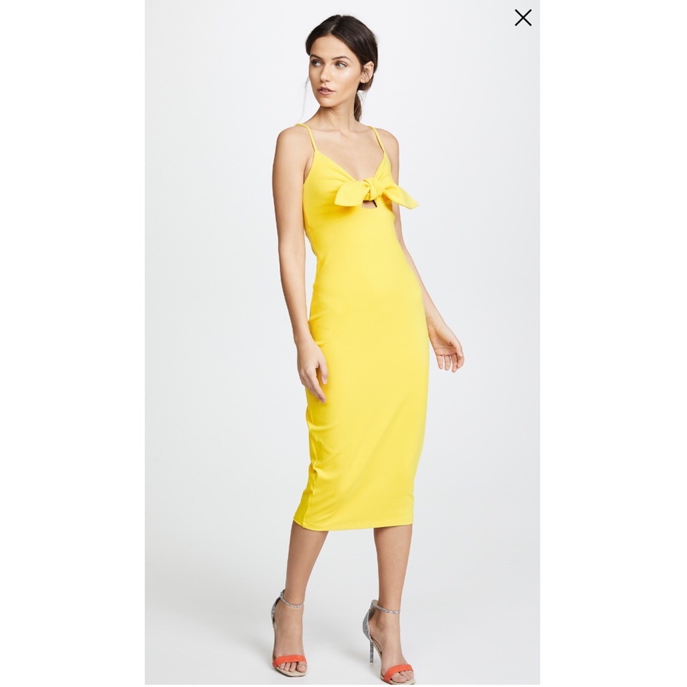 Yellow Susana Monaco isadora bow tie dress